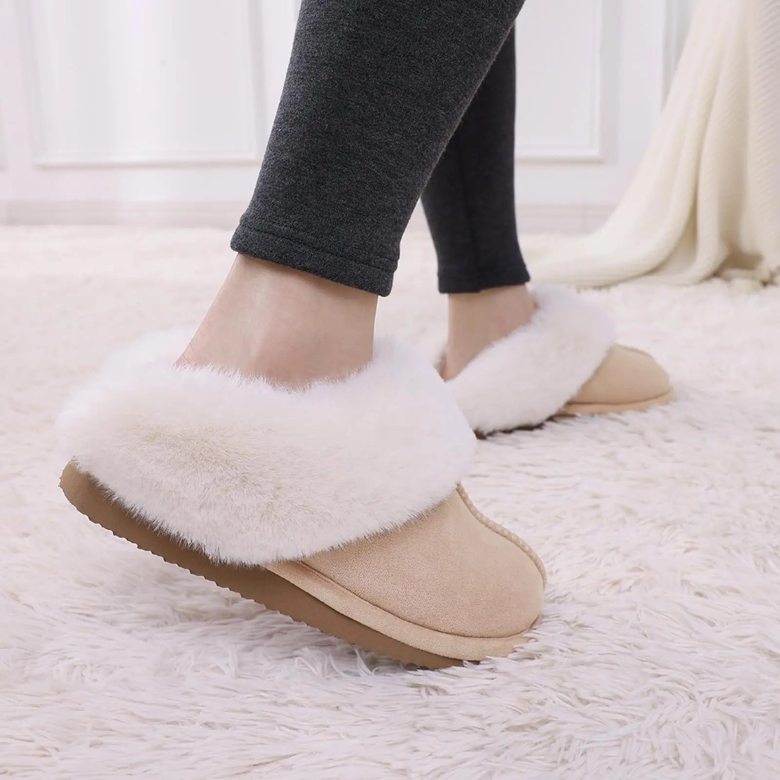 Warm Fur House Slippers - For Her